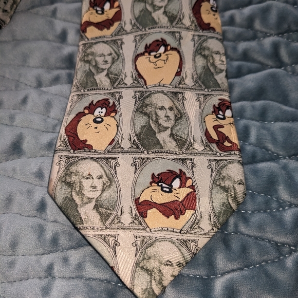 Vintage Looney Tunes Mania 1997 Taz Money Tie - Picture 6 of 11
